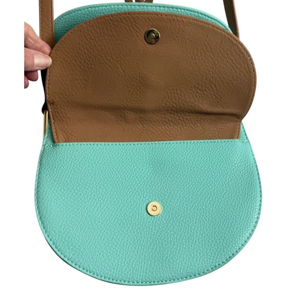 Charming Charlies Wonder Crossbody Bag Small Aquamarine Tan Tassel Saddle‎ Purse - Picture 5 of 10